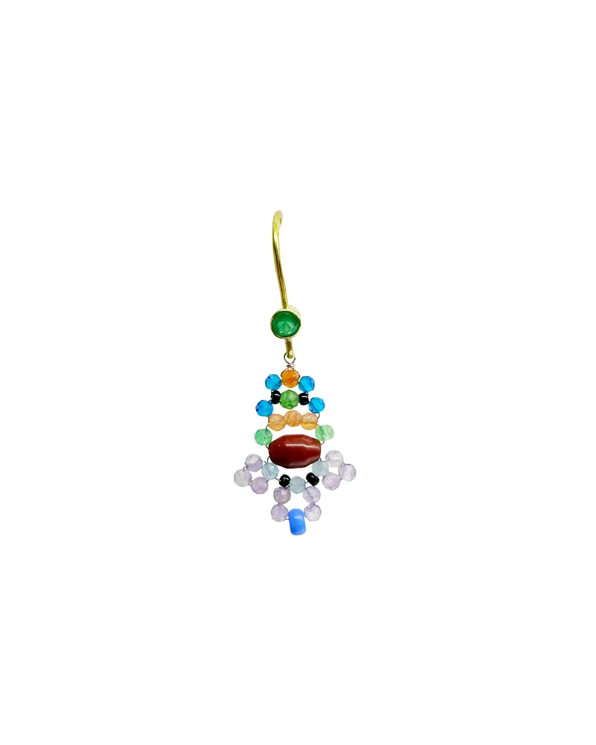 Le Fourbi de Capucine Z40 boucles d'oreilles améthyste laiton doré