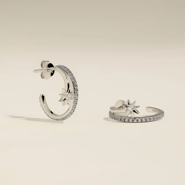 Astrid & Miyu Cosmic Illusion créoles argent strass