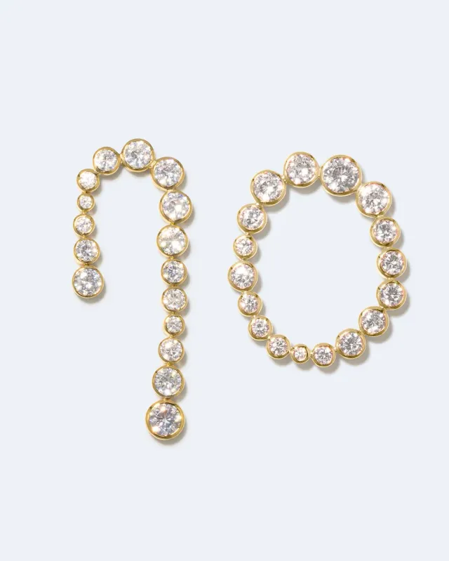 Completedworks Glade boucles plaqué or zirconia asymétriques