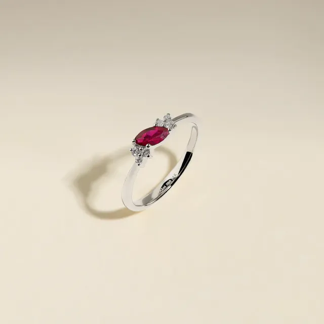 Astrid & Miyu Milestone bague rubis juillet or blanc