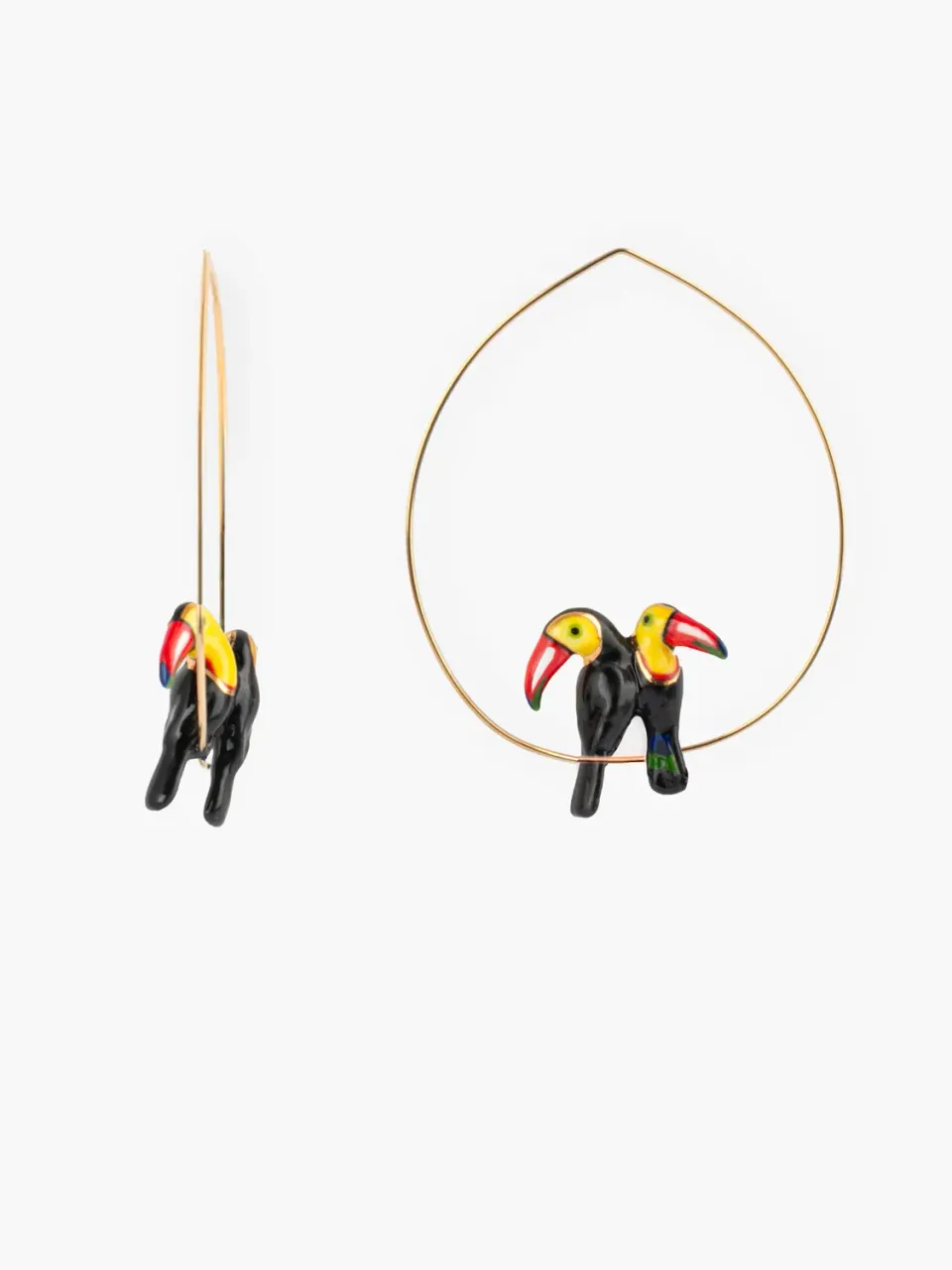 Nach Bijoux couple de toucans moyennes créoles boucles d’oreilles