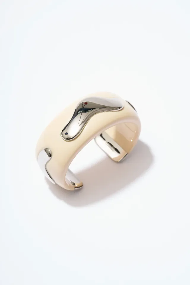 Philippe Ferrandis Vague Dorée Waves manchette résine 3,2 cm