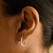 Astrid & Miyu Celestial clou piercing lune or blanc massif