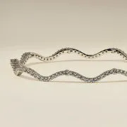 Astrid & Miyu Scalloped Tennis bracelet argent pierres
