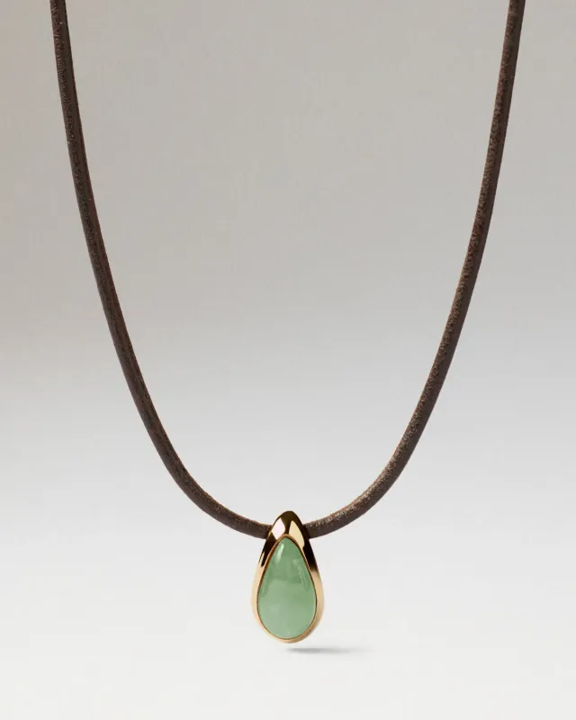 PDPAOLA Luna collier aventurine verte cordon
