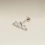 Astrid & Miyu Diamond Pear piercing or blanc diamant