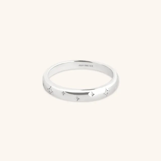 Astrid & Miyu Cosmic Diamond Milestone bague or blanc diamant