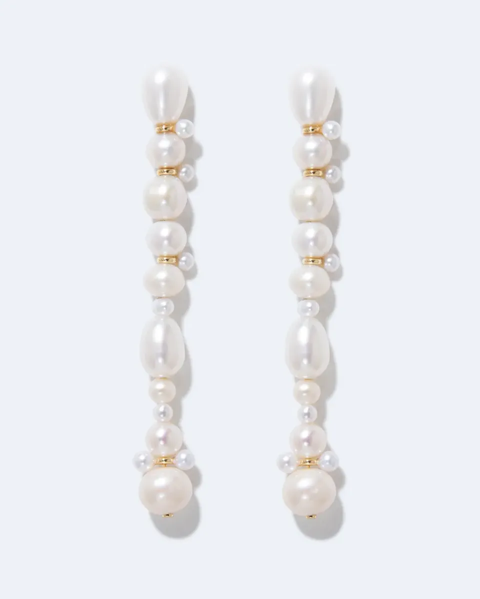 Completedworks Glitch boucles d'oreilles perle vermeil recyclé