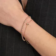 Astrid & Miyu Heart Bezel Tennis bracelet doré cœurs