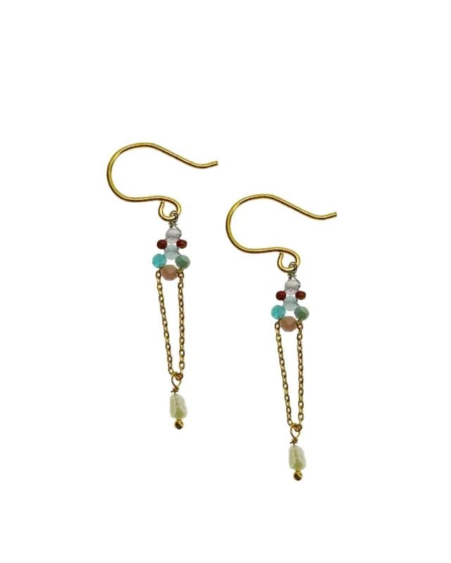 Le Fourbi de Capucine N29 boucles quartz perles