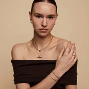 Astrid & Miyu Pavé Knot jonc bracelet nœud doré