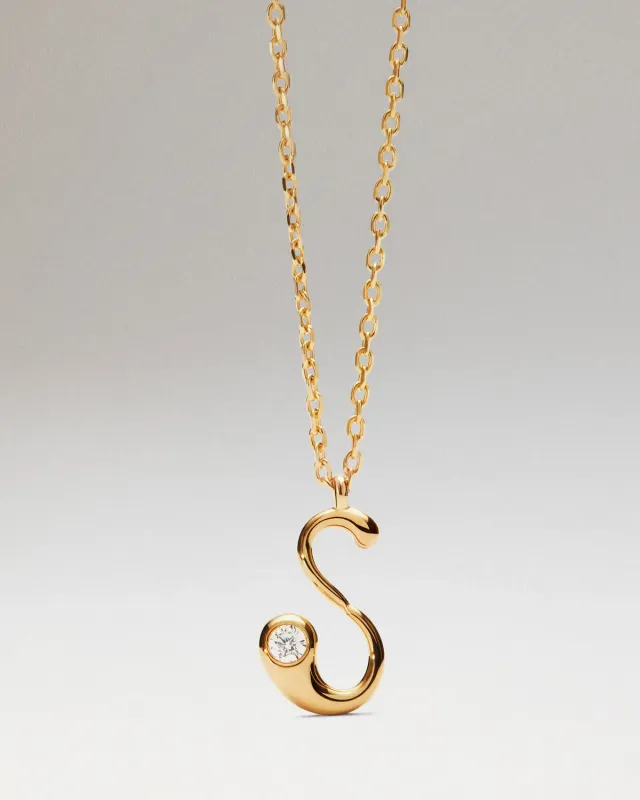 PDPAOLA Initial S collier pendentif doré