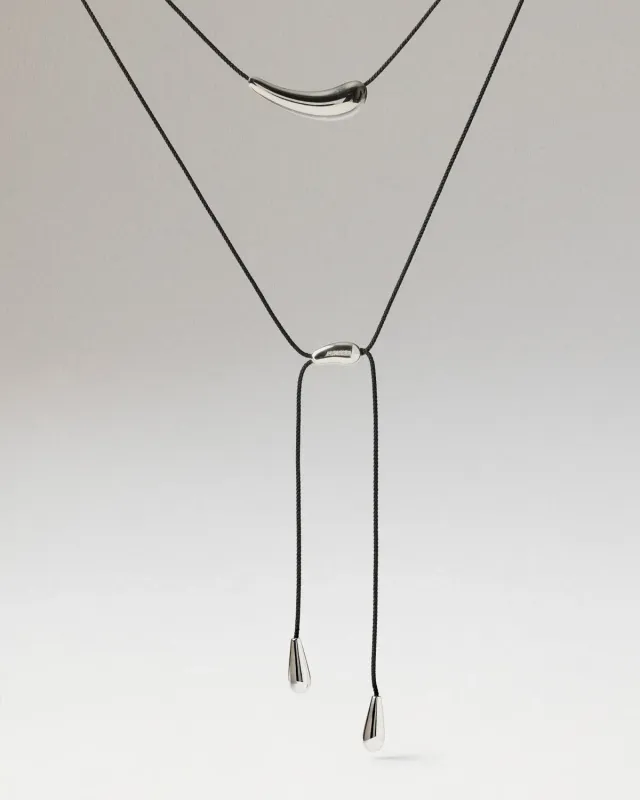 PDPAOLA Orbit collier cordon argenté