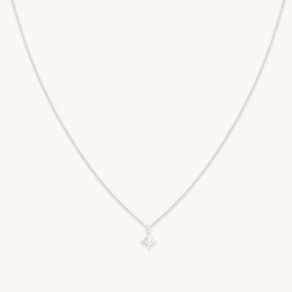 Astrid & Miyu Star collier or blanc topaze blanche
