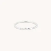 Astrid & Miyu Emerald Baguette bague or blanc massif
