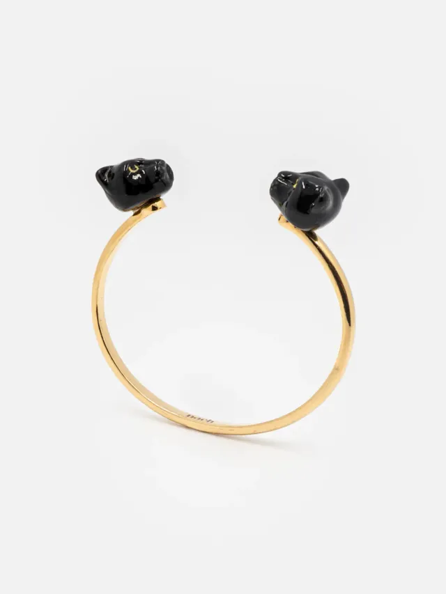 Nach Bijoux FaceToFace panthère noire bracelet porcelaine