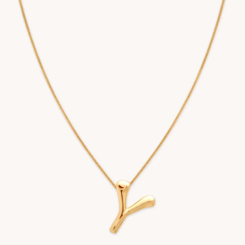 Astrid & Miyu Bold Y collier pendentif initiale doré
