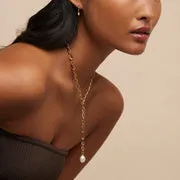 Astrid & Miyu Infinite Pearl collier lariat perle doré