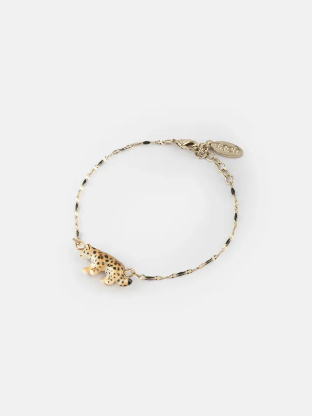 Nach Bijoux léopard bracelet perles porcelaine élastique