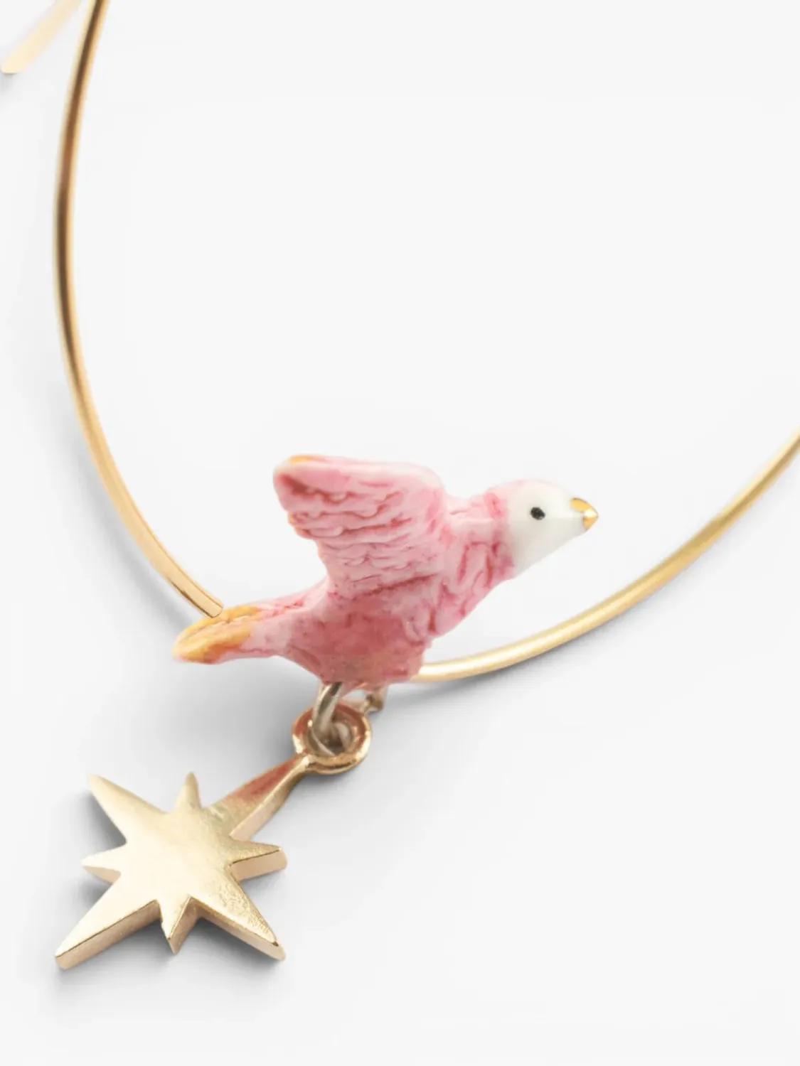 Nach Bijoux Cosmic moyennes créoles colombe rose étoile