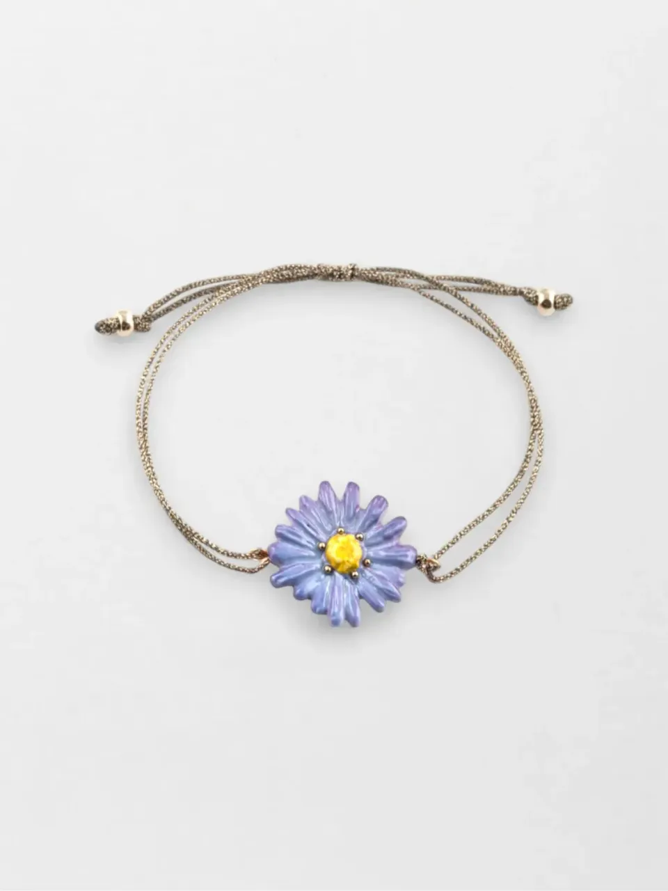 Nach Anémone bleue bracelet cordon irisé ajustable
