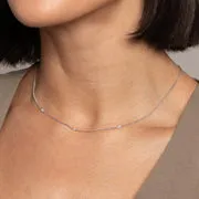 Astrid & Miyu Navette Crystal collier argent