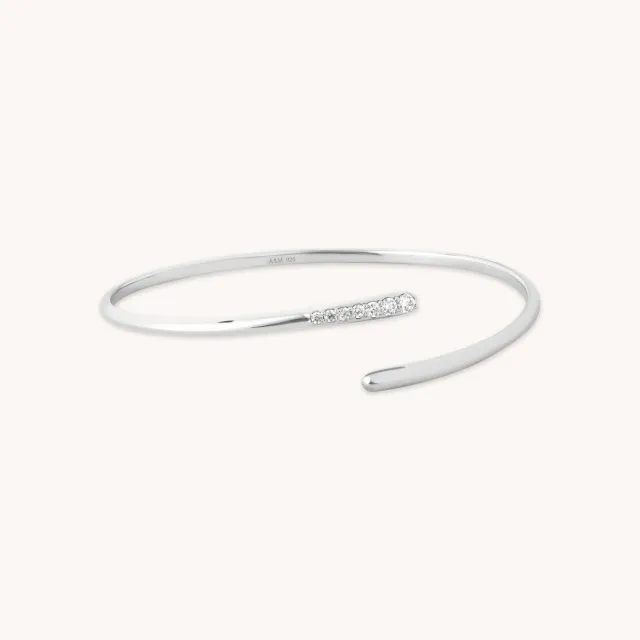 Astrid & Miyu Orbit Crystal Cuff manchette argent