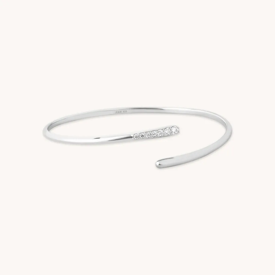 Astrid & Miyu Orbit Crystal Cuff manchette argent