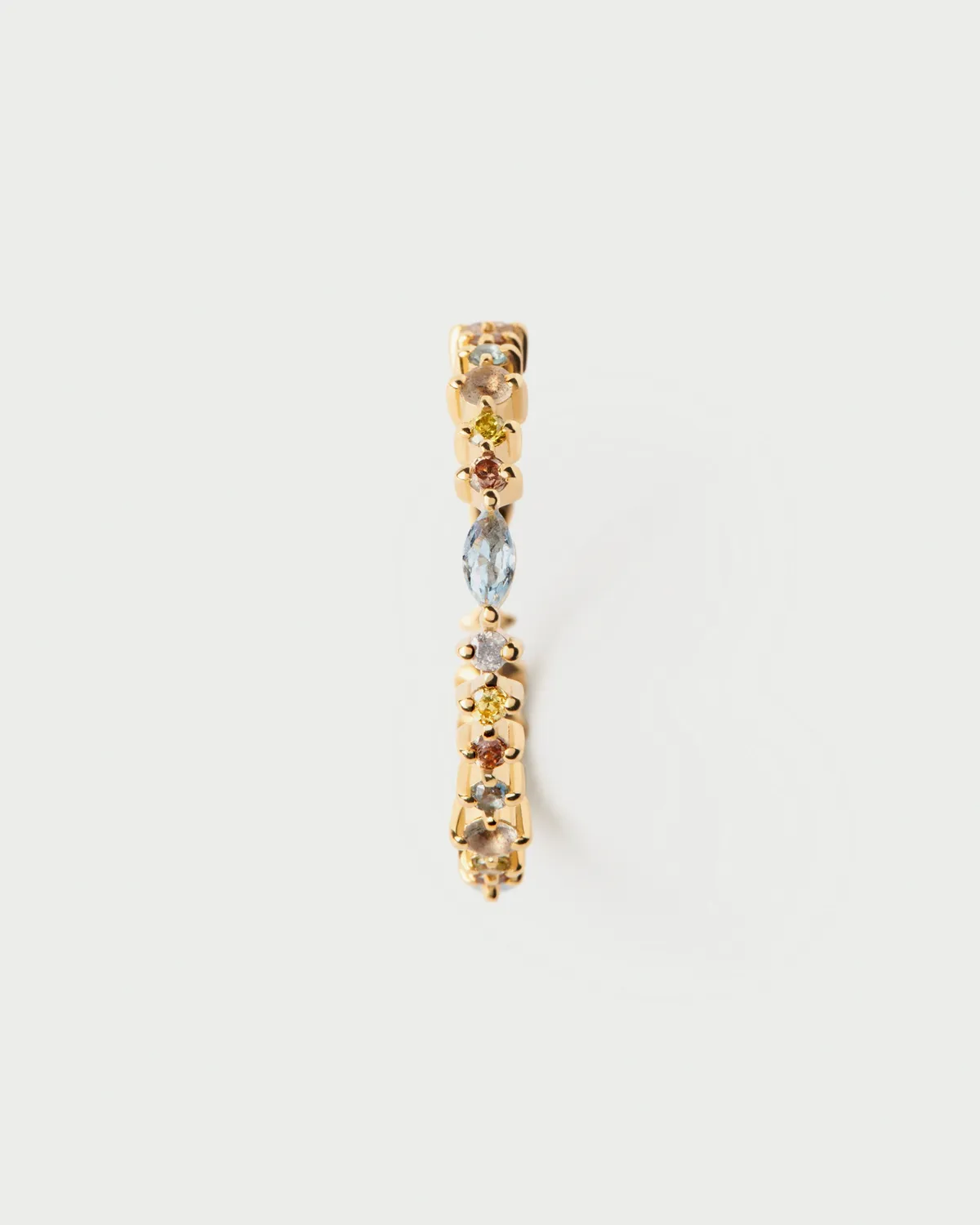 PDPAOLA Lotus bague labradorite zirconias 2,5 mm