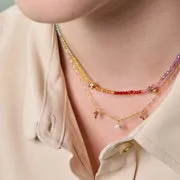 Astrid & Miyu Rainbow Junior collier or 9 carats pierres