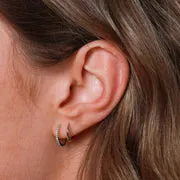 Astrid & Miyu Simple Hoops boucles or blanc massif lisses