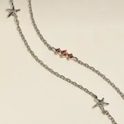 Astrid & Miyu Starfish bracelet double chaîne argent étoile