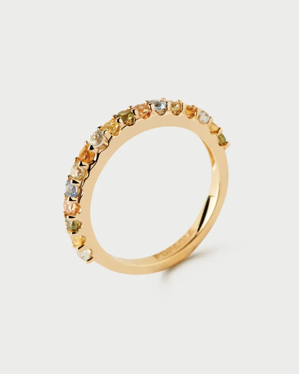 PDPAOLA Rainbow bague zirconias multicolores