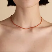 Astrid & Miyu Carnelian collier perles or massif