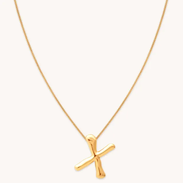 Astrid & Miyu X Initial Bold Pendant collier doré