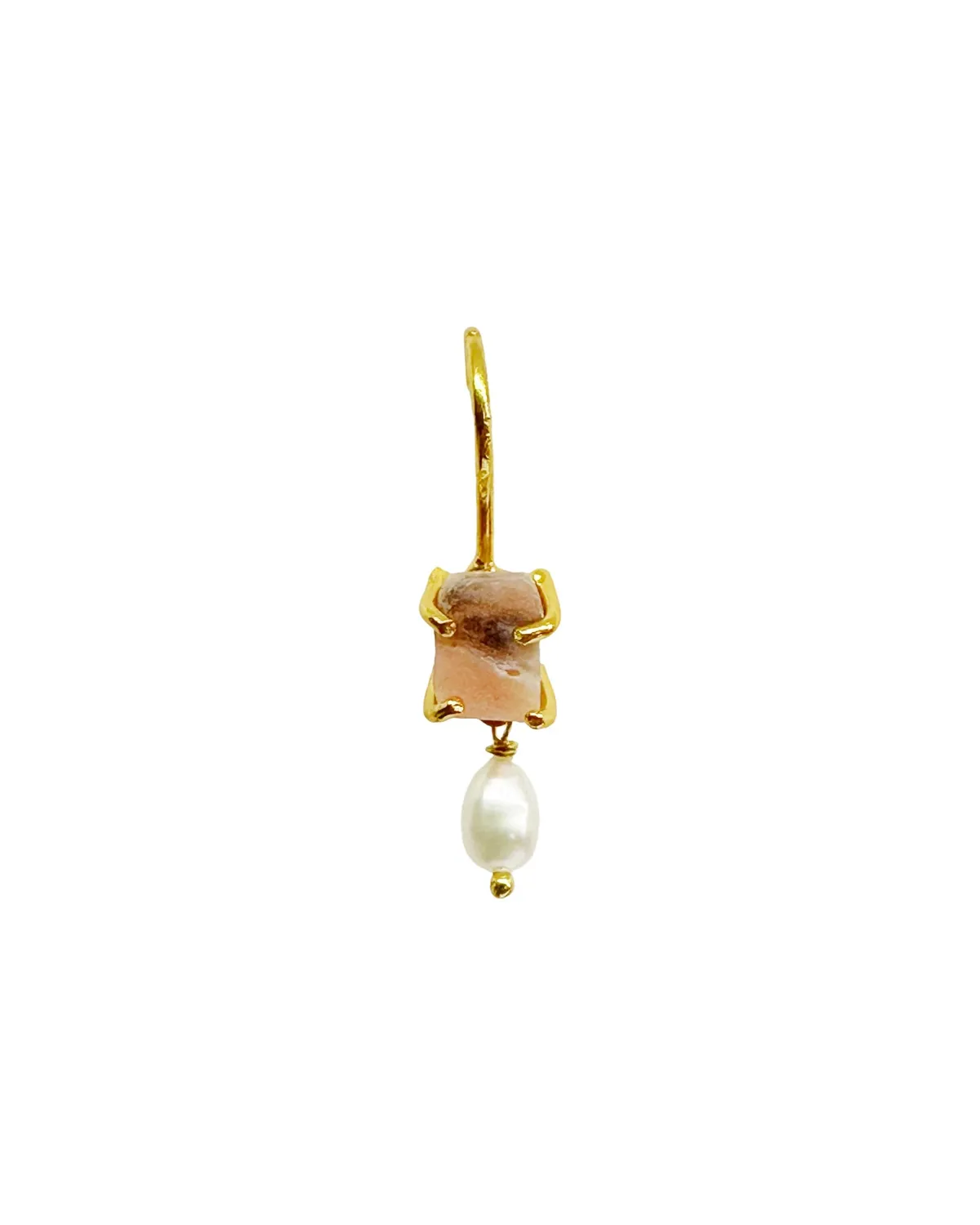 Le Fourbi de Capucine D18 boucles d'oreilles asymétriques opale