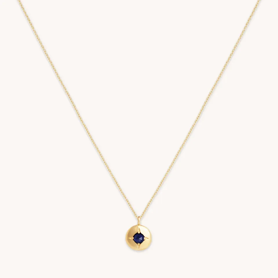 Astrid & Miyu September Sapphire collier or massif saphir