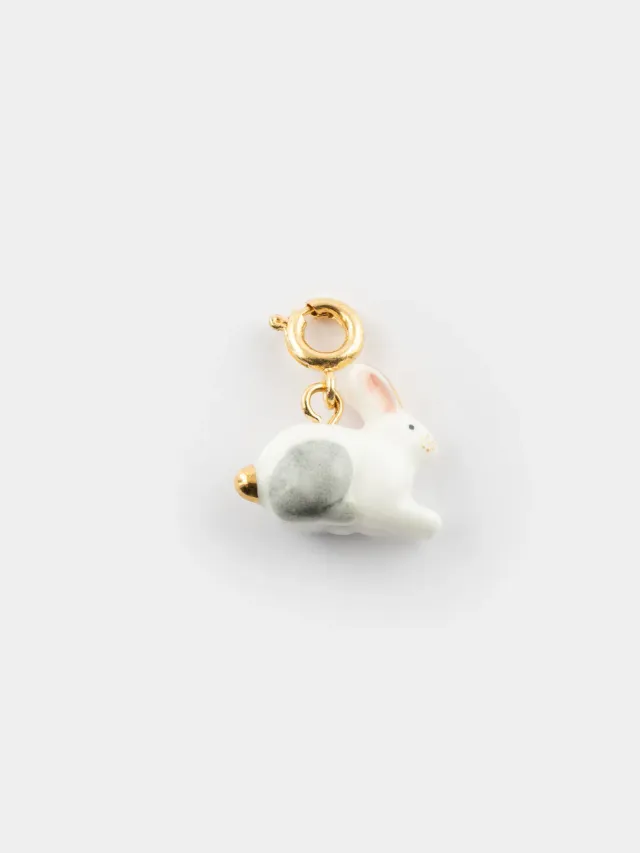 Nach Bijoux Arctique Charm lièvre polaire 1,7 cm porcelaine