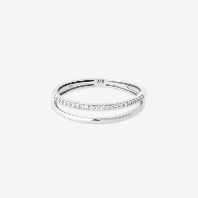 Astrid & Miyu Illusion bague or blanc topaze