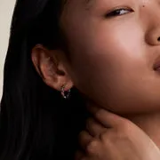 Astrid & Miyu Sunset Pear créoles argent perle