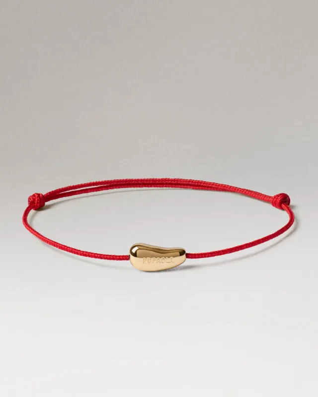 PDPAOLA Rodeo bracelet cordon rouge doré