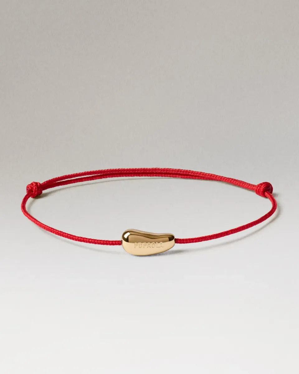 PDPAOLA Rodeo bracelet cordon rouge doré