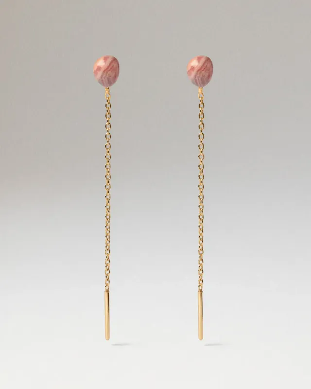 PDPAOLA Lyra Boucles Rhodochrosite Longues Dorées