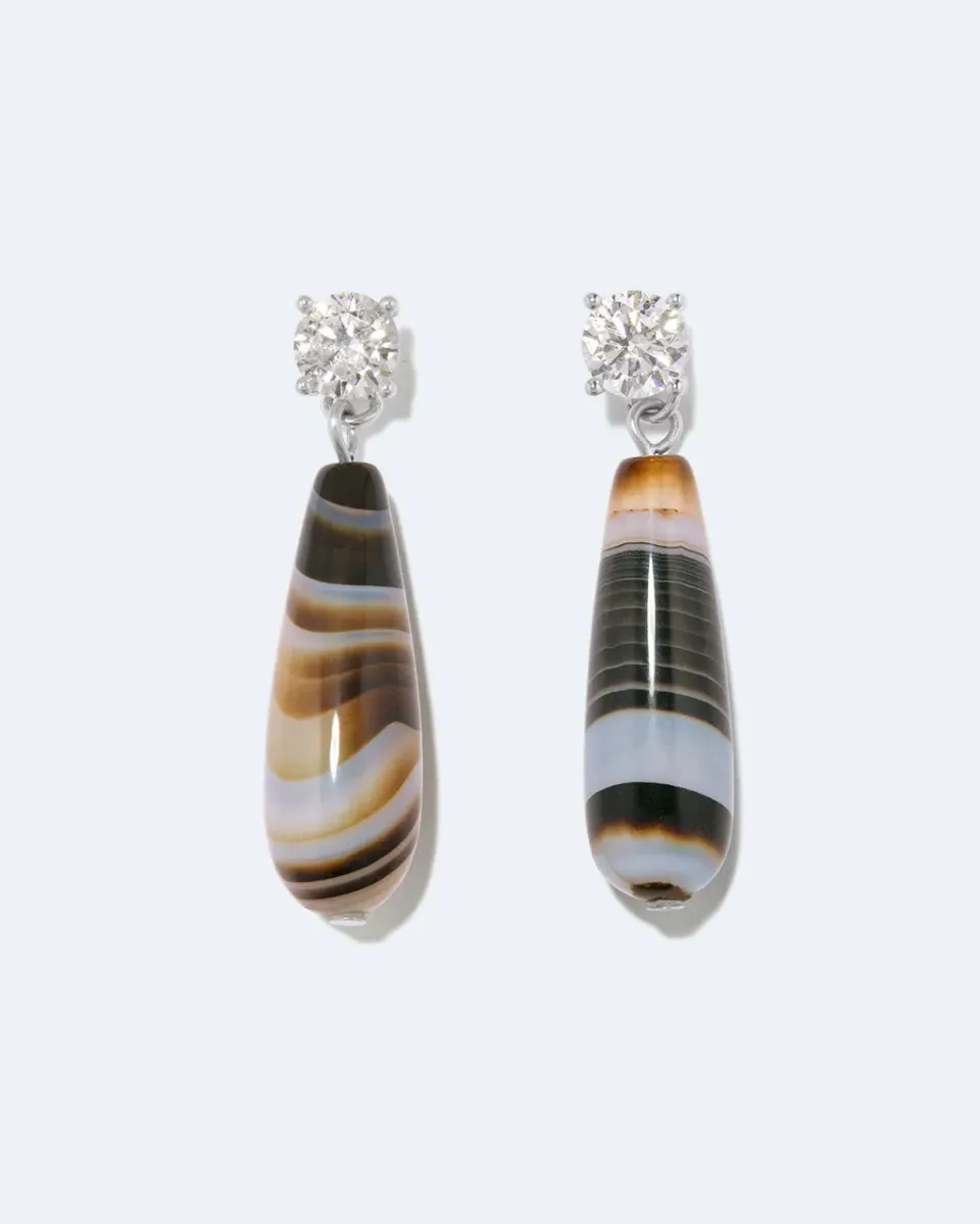 Completedworks Trace Infinite boucles agate zirconia argent