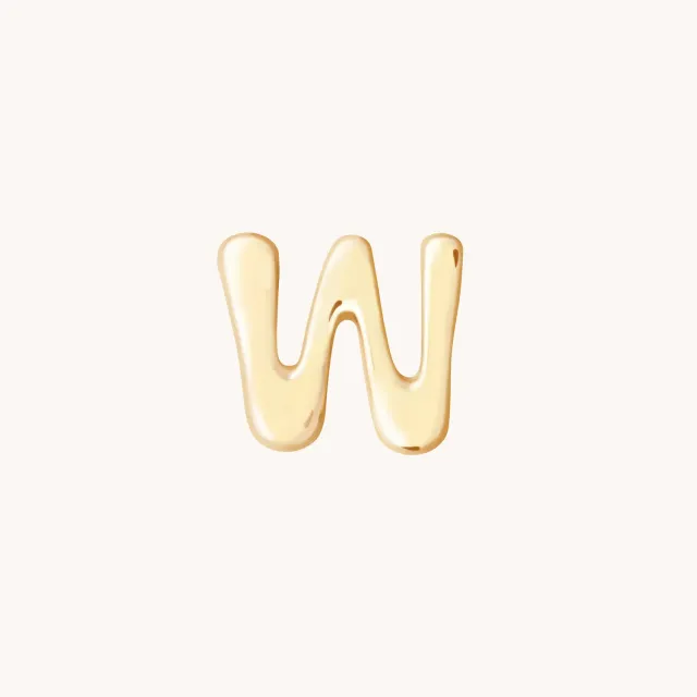 Astrid & Miyu W Initial breloque or massif lettre W
