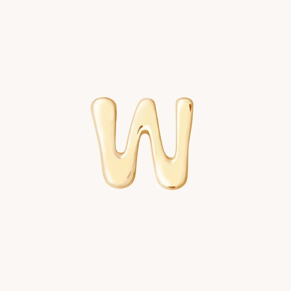 Astrid & Miyu W Initial breloque or massif lettre W