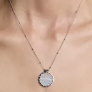 Astrid & Miyu Blue Lace Agate collier argent agate
