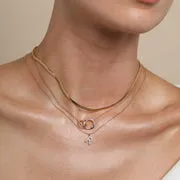 Astrid & Miyu Initial Pavé R collier doré zircons