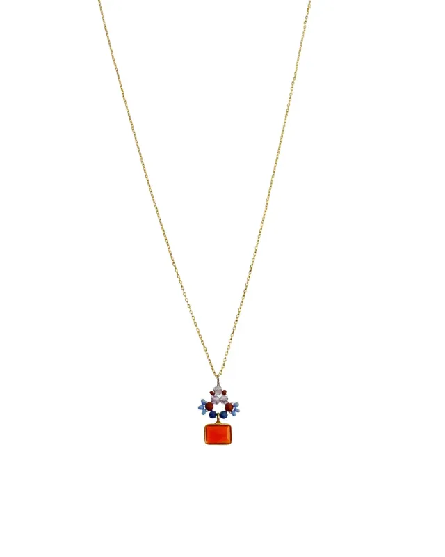 Le Fourbi de Capucine P46 collier jaspe améthyste cornaline