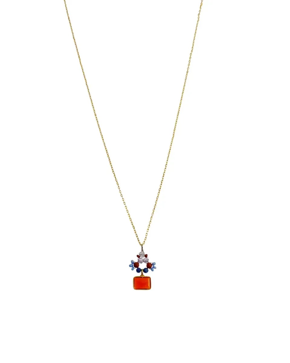 Le Fourbi de Capucine P46 collier jaspe améthyste cornaline